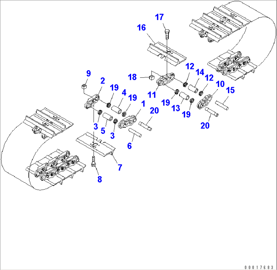 TRACK SHOE (SINGLE GROUSER WITH LARGE HOLE) (510MM WIDE)