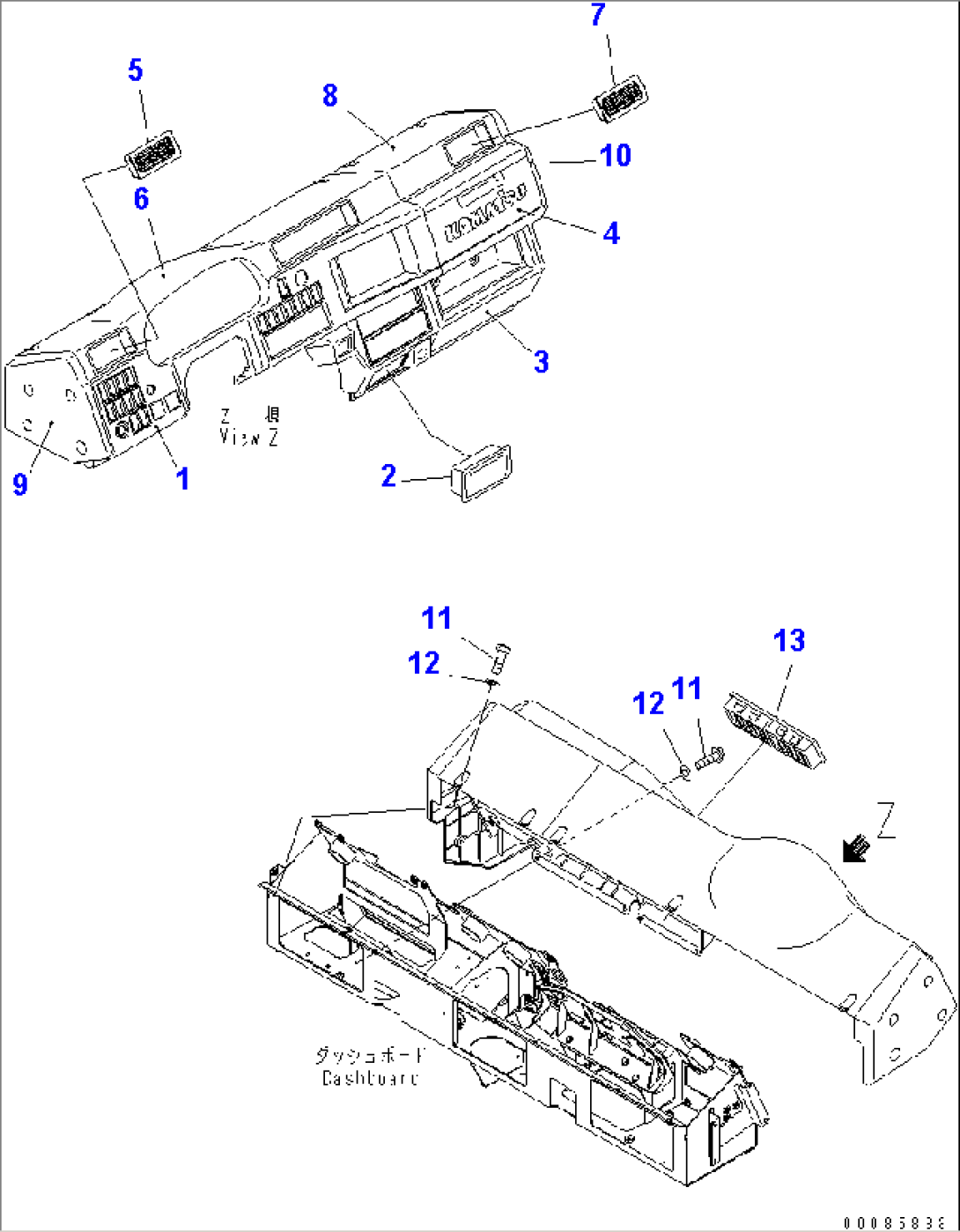 DASHBOARD (COVER) (FOR REAR VIEW TV MONITOR)(#2001-)