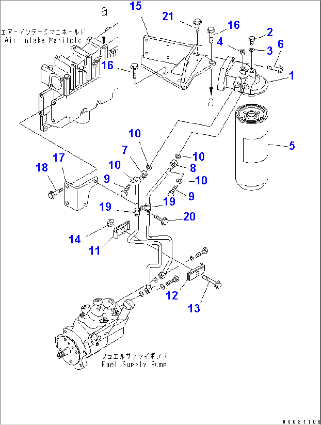FUEL FILTER AND PIPING (THREAD 1-5/8)(#315864-)