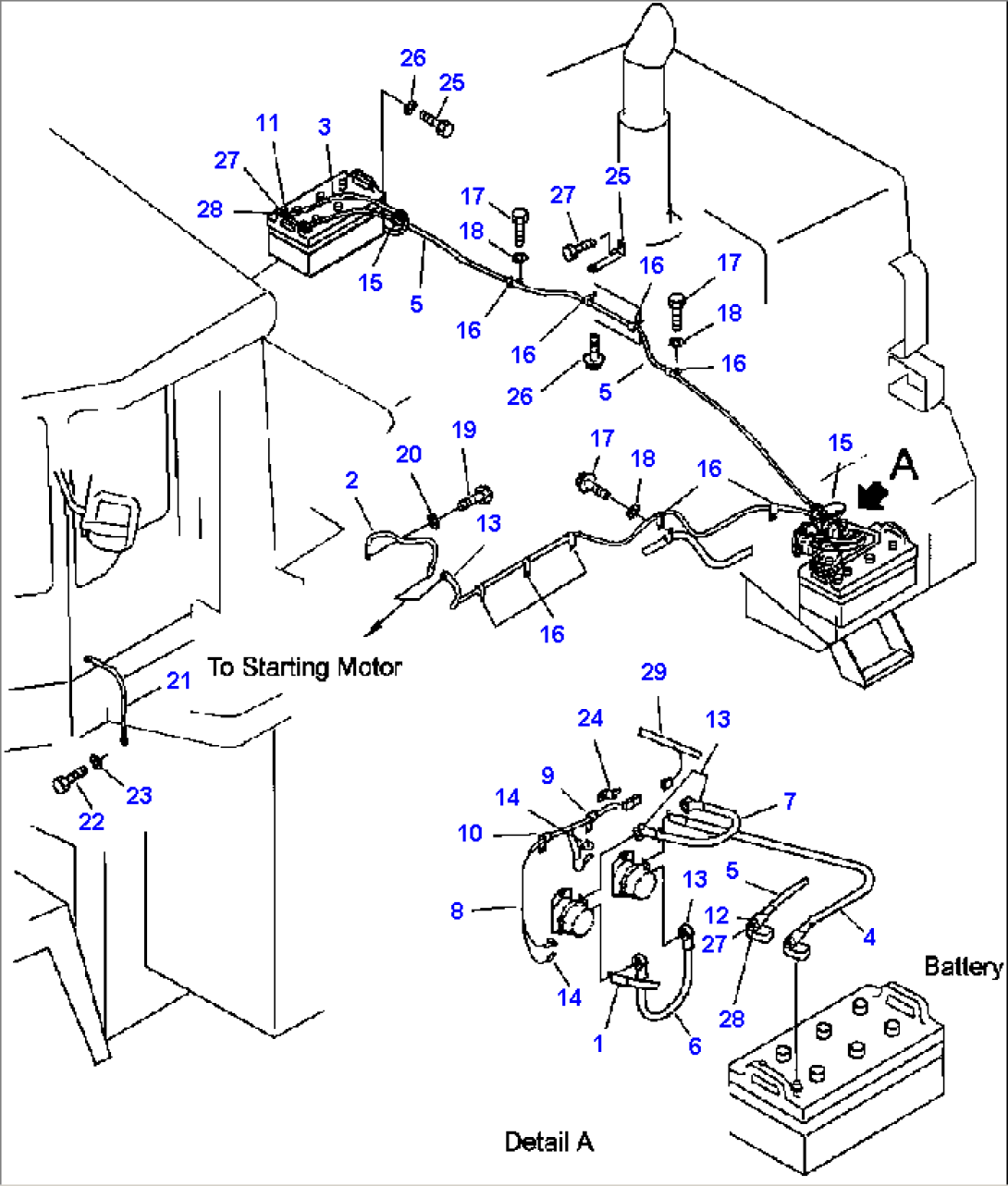 FIG. E0202-03A0 REAR HARNESS - BATTERY LINE