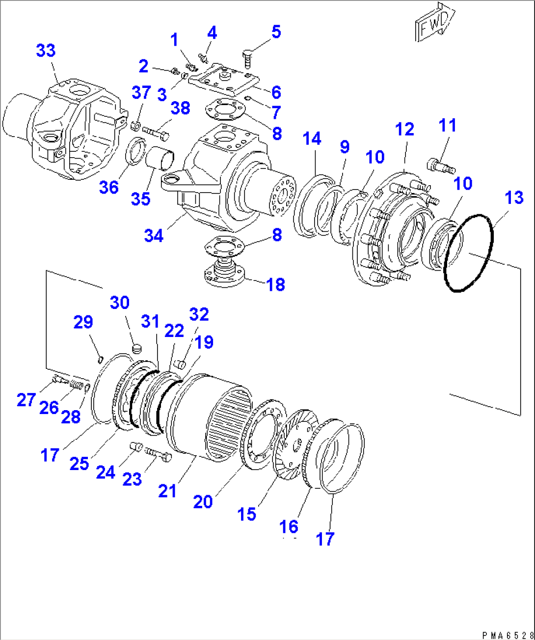 FRONT AXLE (NUCKLE AND WHEEL HUB)