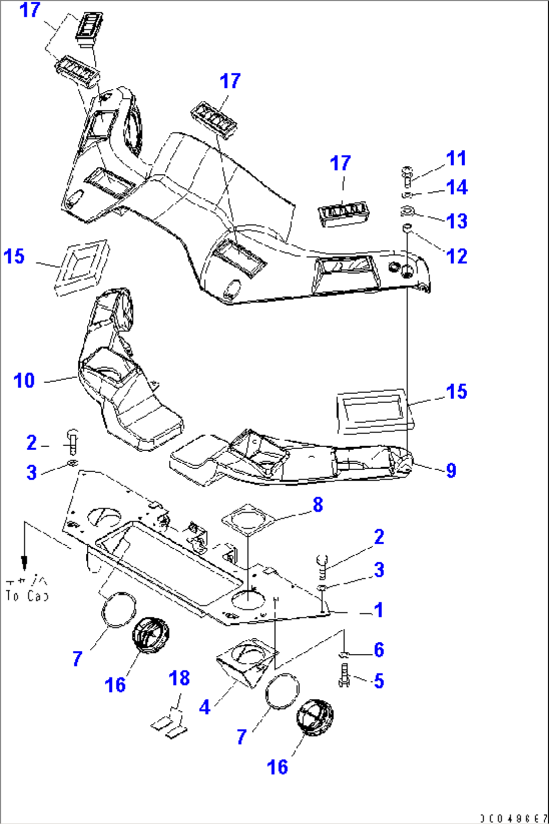 ROPS CAB (AIR CONDITIONER) (DUCT) (MONOCOQUE TYPE)(#85001-)