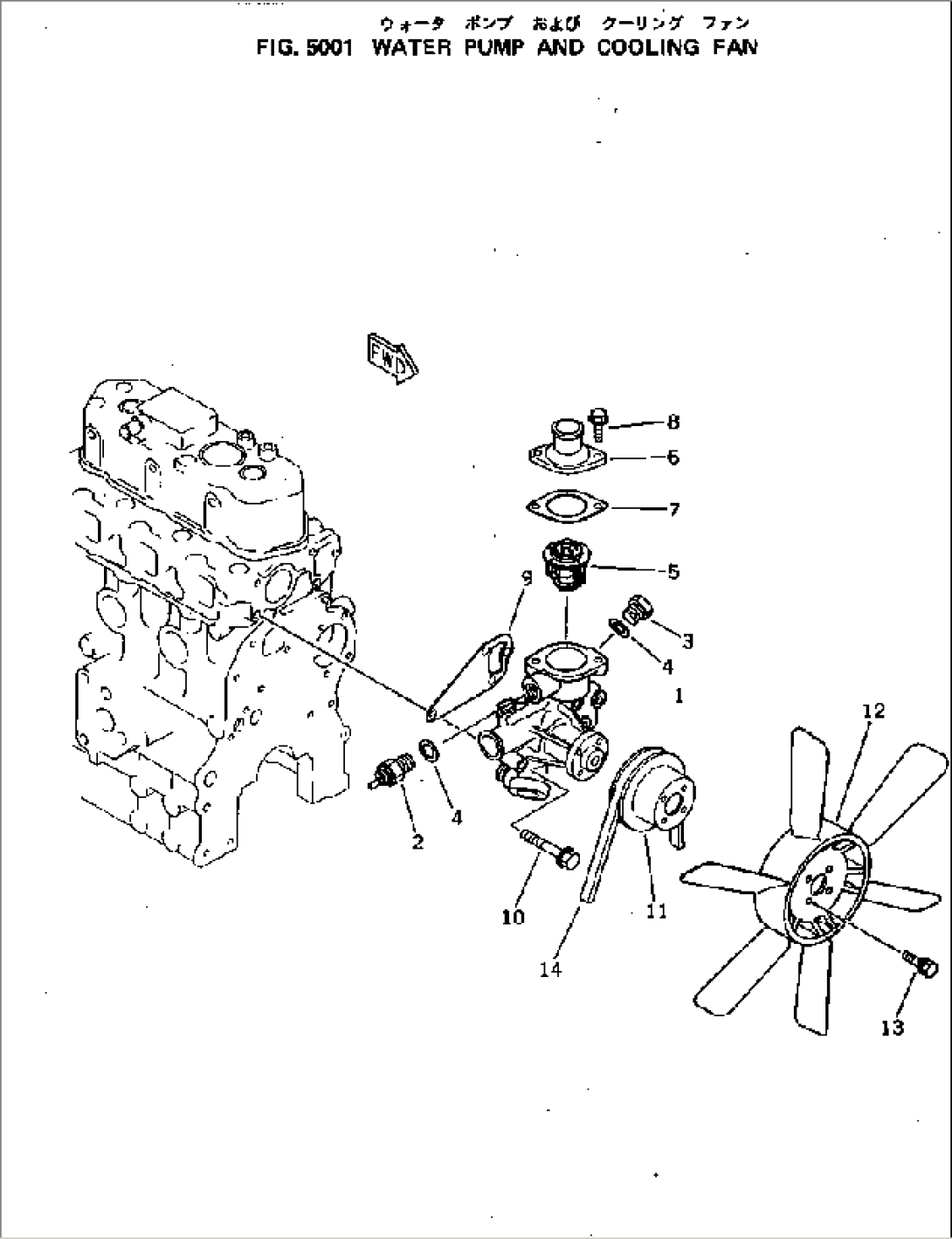WATER PUMP AND COOLING FAN