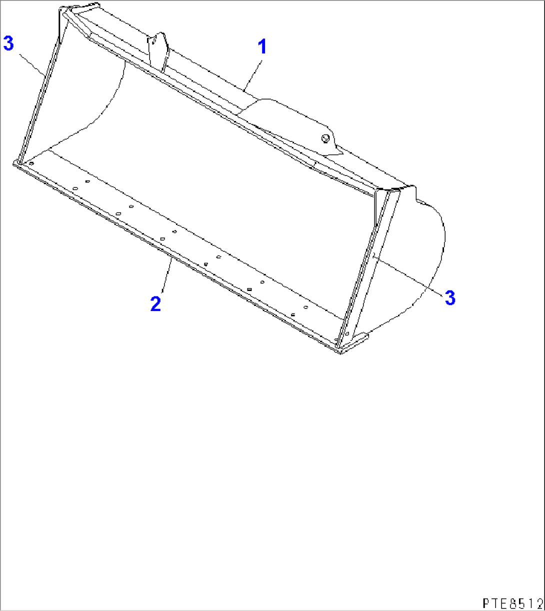 BUCKET¤ 1.3M3 (WITH BOLT ON CUTTING EDGE¤ 1.4M3)