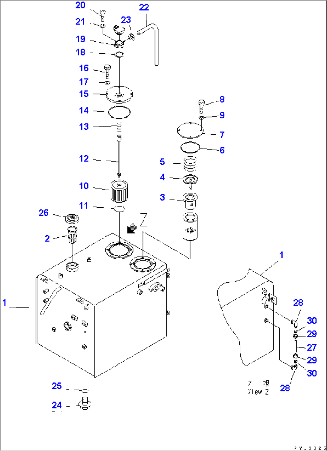 DUAL TANK (FUEL AND HYDRAULIC OIL) (TANK)(#K32001-K34000)