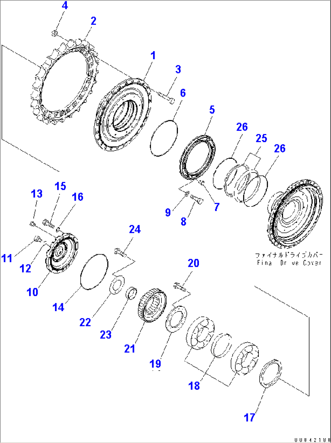 FINAL DRIVE (4/6) (R.H.) (DUAL BUSHING) (COLD WEATHER (B) SPEC.)(#25001-30000)
