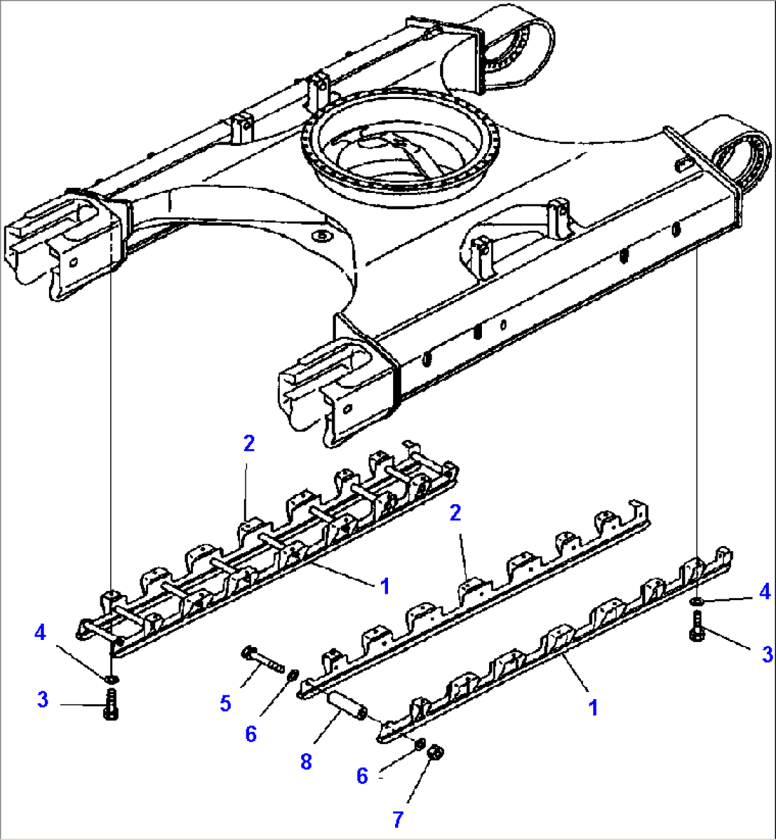 FIG. R1100-01B8 TRACK FRAME - FULL ROLLER GUARD