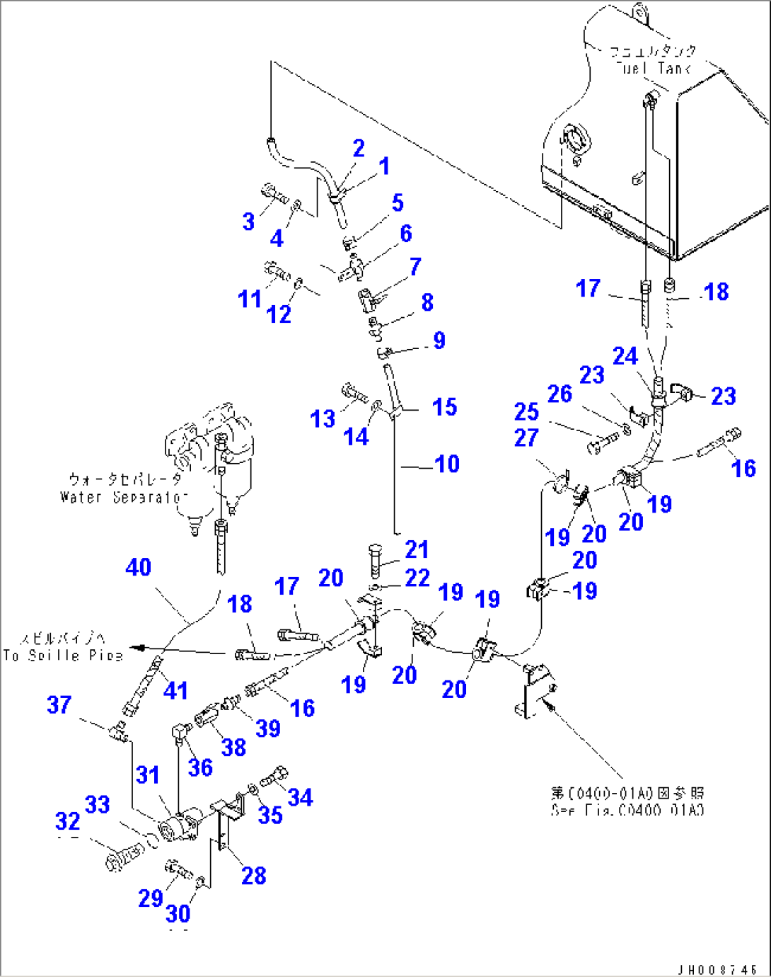FUEL PIPING (WITH WATER SEPARATOR)(#26127-)