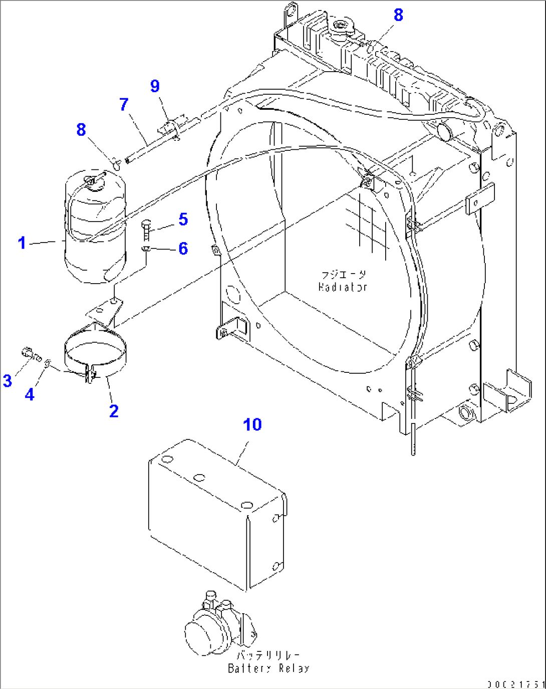 RADIATOR (RESERVE TANK AND PIPING) (LIVESTOCK RAISING SPEC.)(#11501-11507)