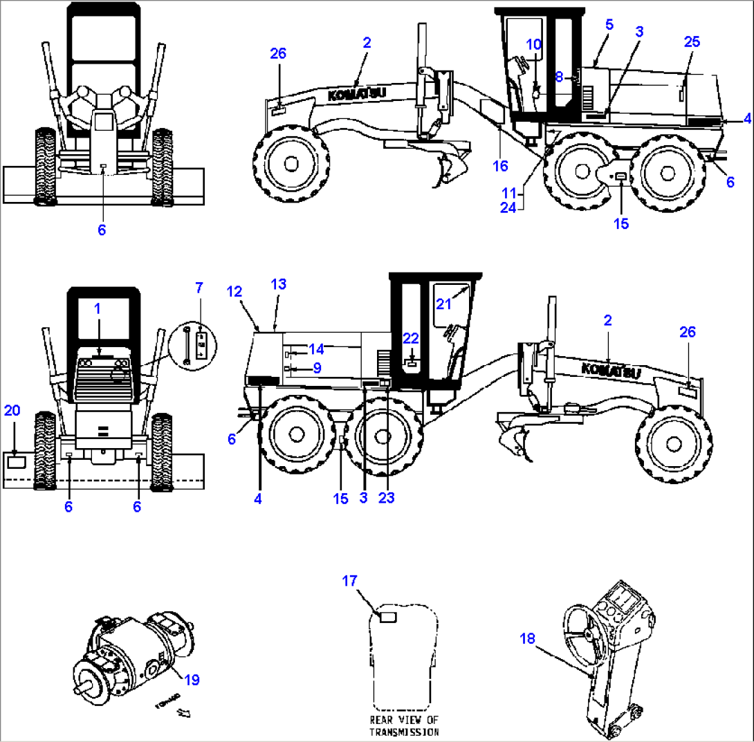 FIG. U5100-01A0 DECALS - GD650A-2B/2C