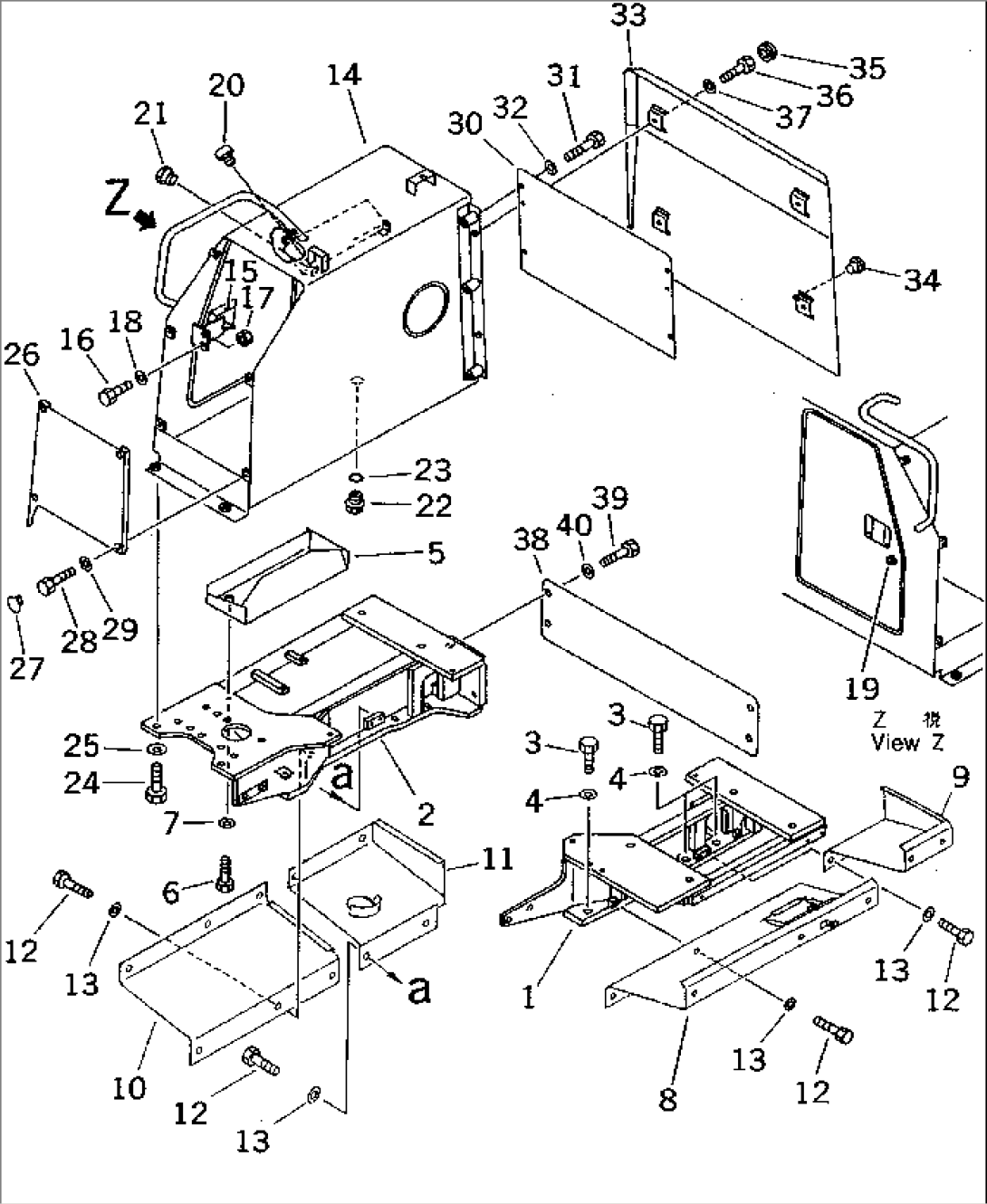 REAR COVER AND HYDRAULIC TANK (FOR TRIMMING DOZER)