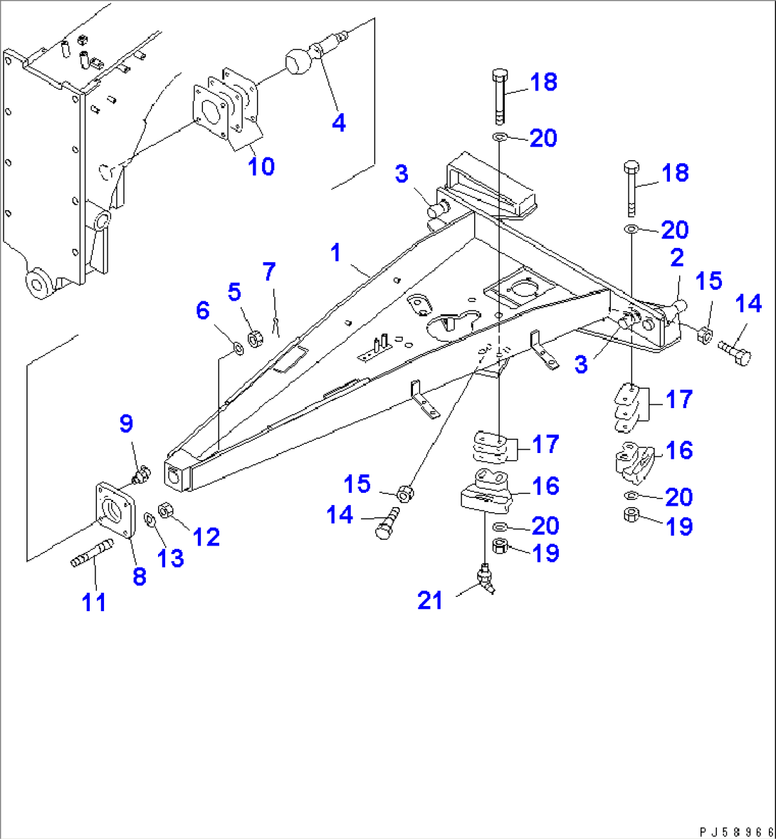 DRAWBAR (WITH CLUTCH TYPE CIRCLE REVERSE GEAR)