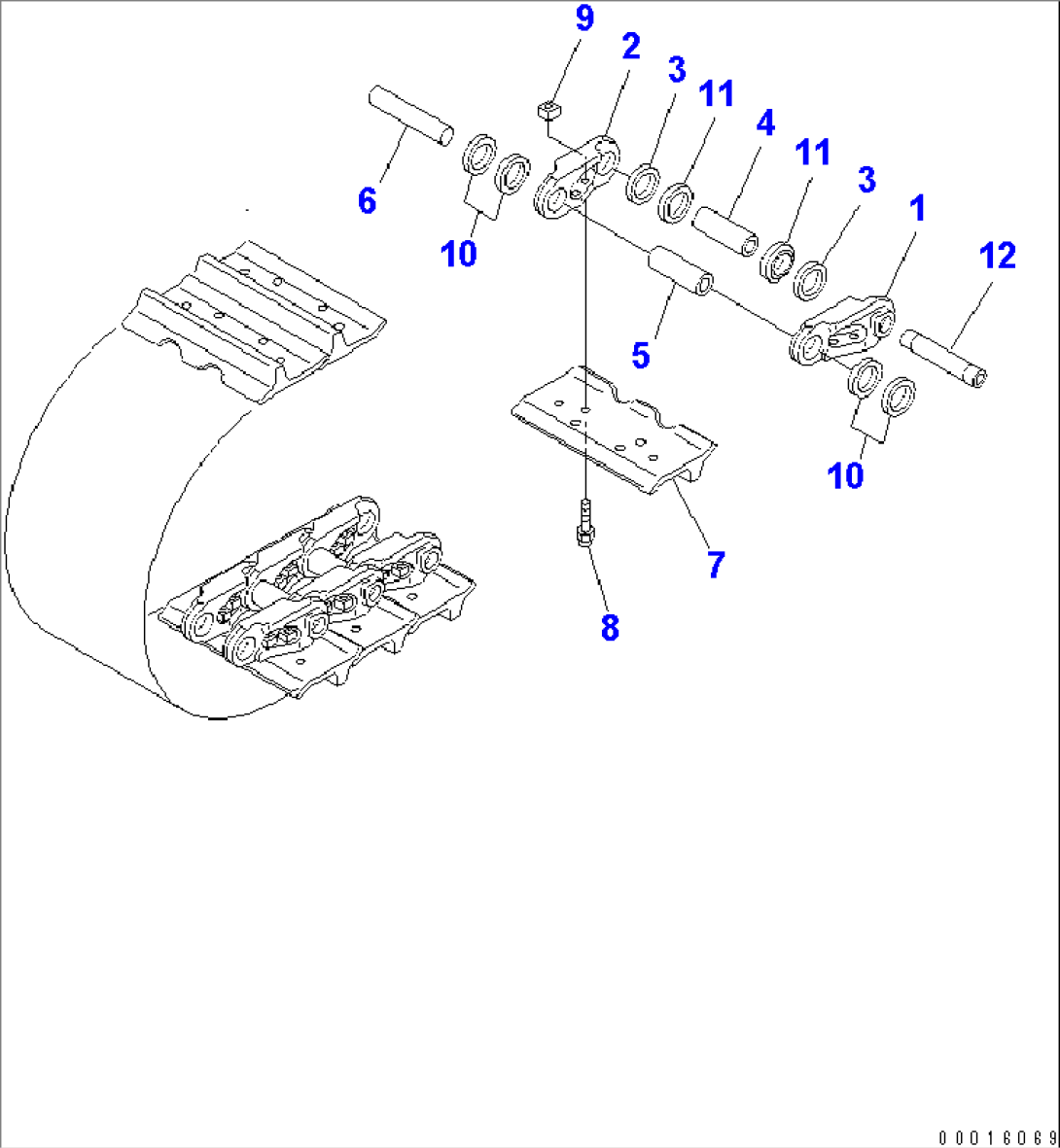 TRACK SHOE (DRY TYPE) (710MM WIDE) (SINGLE GROUSER)(#80001-)