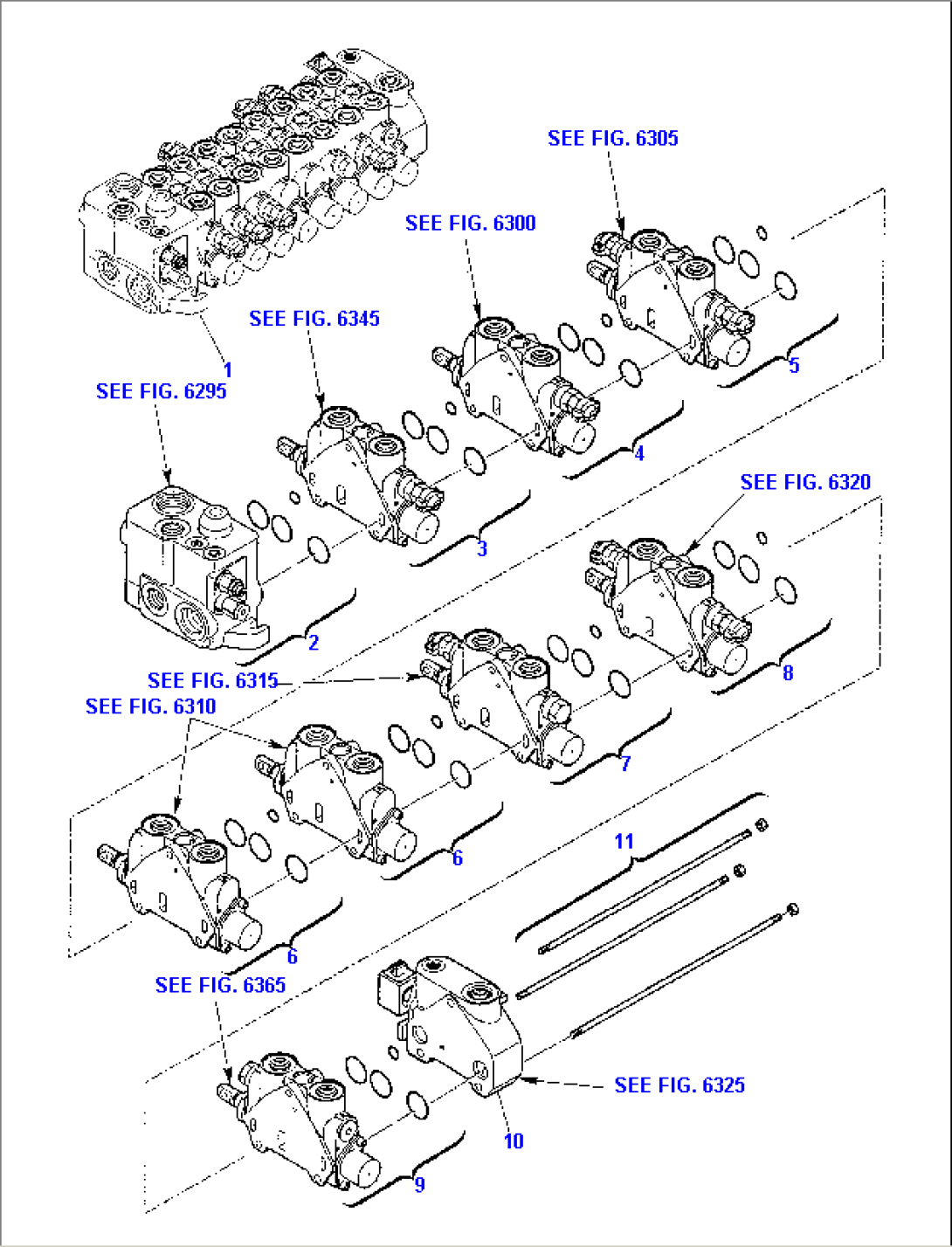 BACKHOE CONTROL VALVE (8 SECTIONS) (HAMMER+JIG ARM)