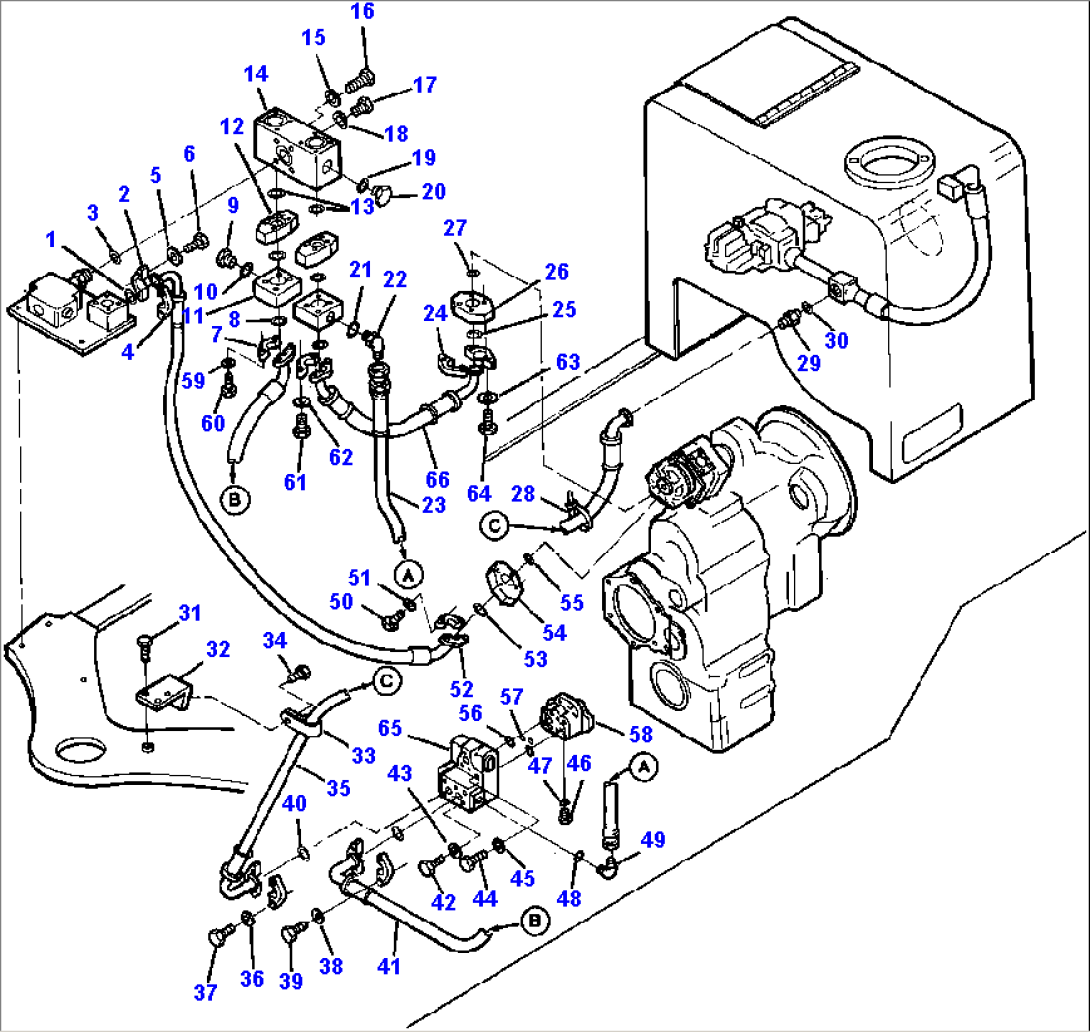 GROUND STEERING PIPING (VALVE TO VALVE)