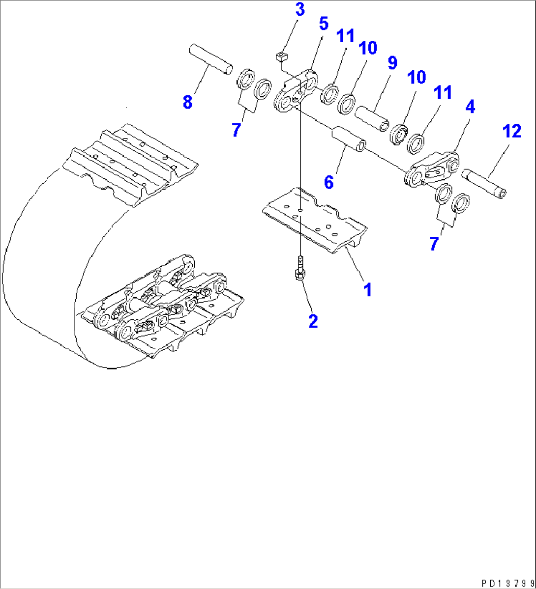 TRACK SHOE (DRY TYPE) (SINGLE GROUSER) (HEAVY-DUTY)