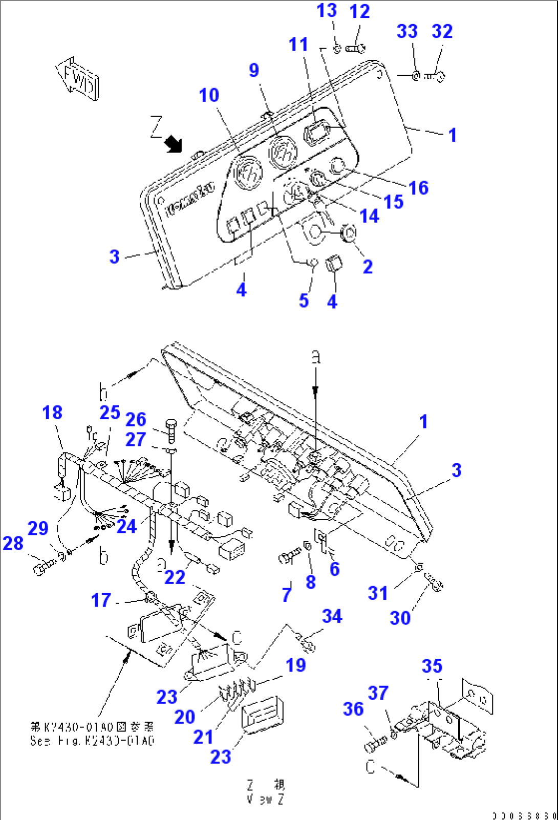 PANEL (FOR MONO LEVER STEERING)(#90001-)