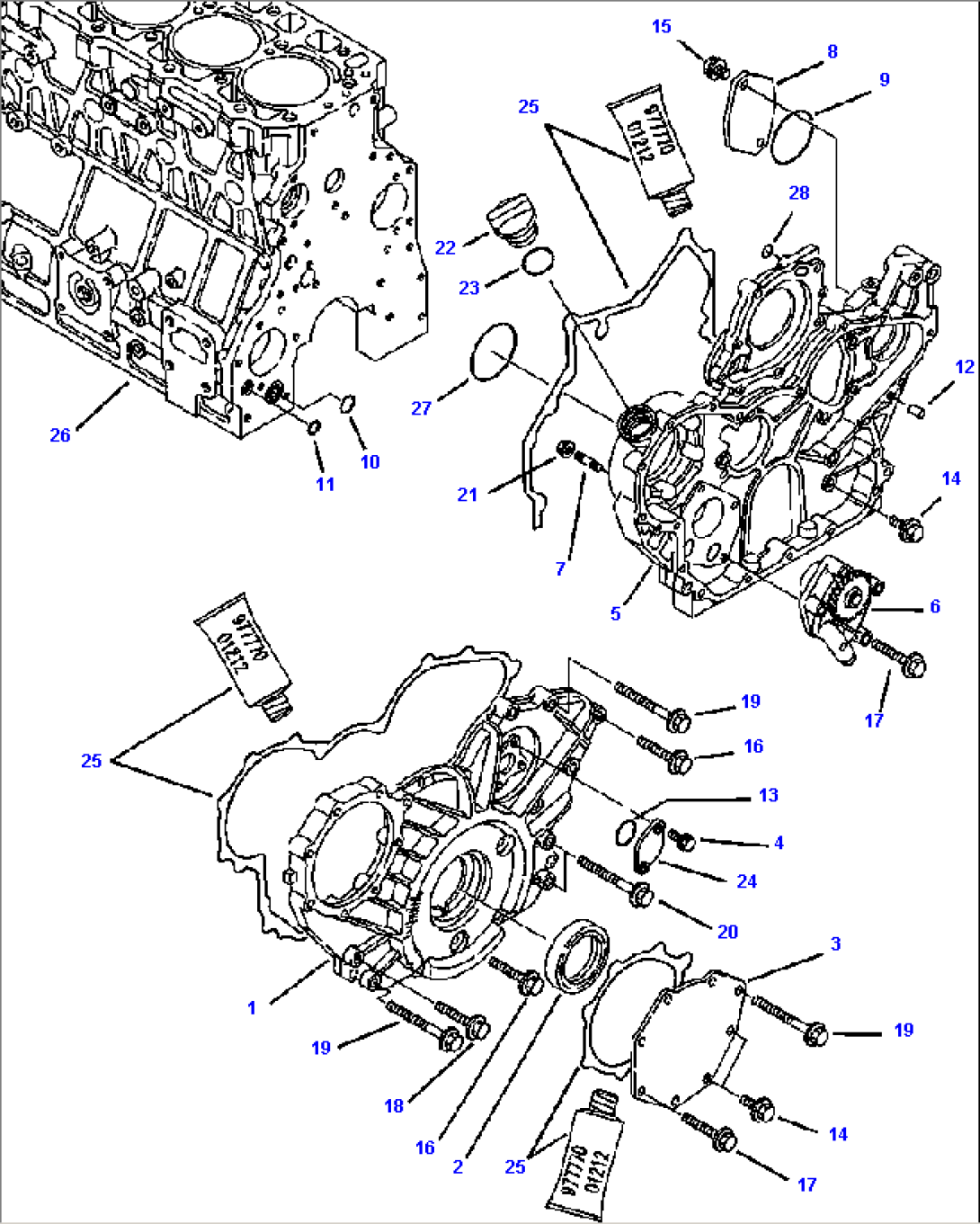 FIG. A0111-01A1 TIER II ENGINE - GEAR HOUSING AND OIL PUMP
