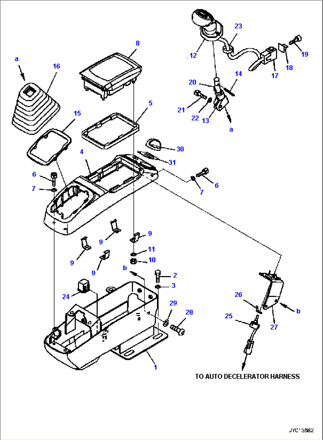 FLOOR FRAME, WITH PROPORTIONAL CONTROL LEVER, AUTO DECELERATOR, 2-ATTACHMENT, FLOOR, CONSOLE, RHS