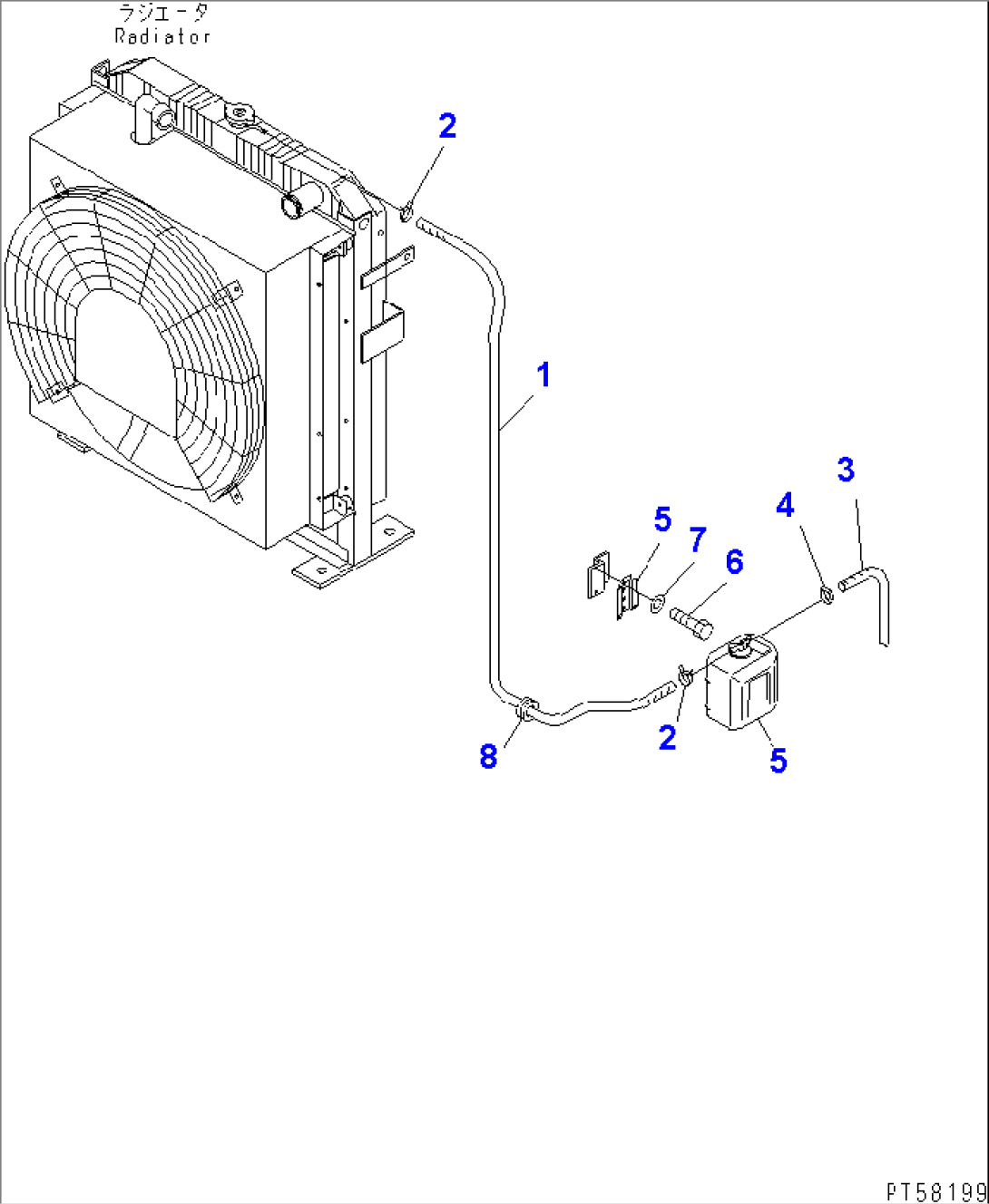 RADIATOR RESERVOIR TANK AND PIPING