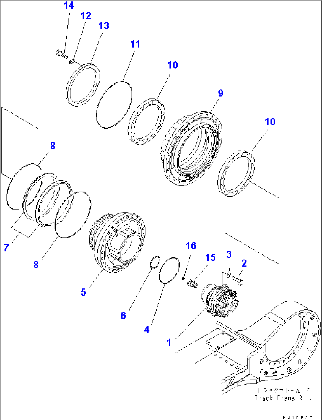 TRACK FRAME (FINAL DRIVE) (SHAFT AND HUB) (R.H.)