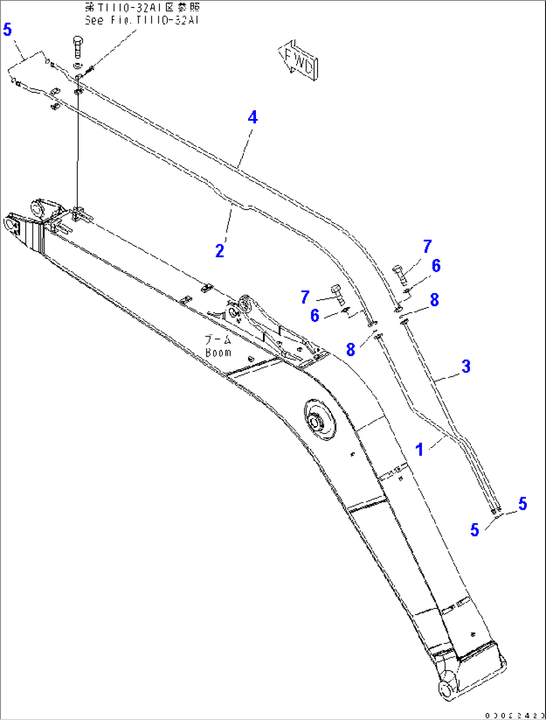 1-PIECE BOOM (ADDITIONAL PIPING) (2 ATTACHIMENT LINE) (PIPING)