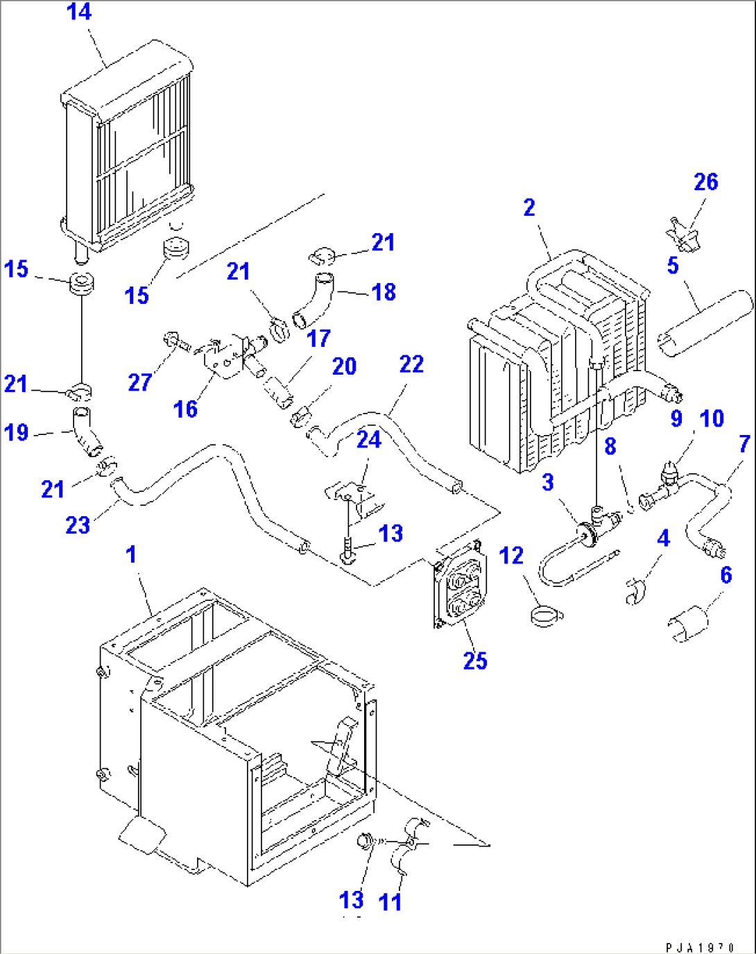 AIR CONDITIONER UNIT (EVAPORATOR AND RADIATOR)(#3001-)