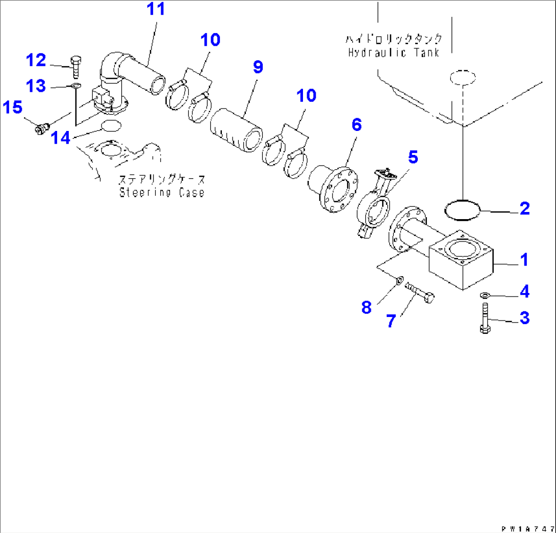 HYDRAULIC PIPING (SUCTION LINE) (1/2)(#10043-)