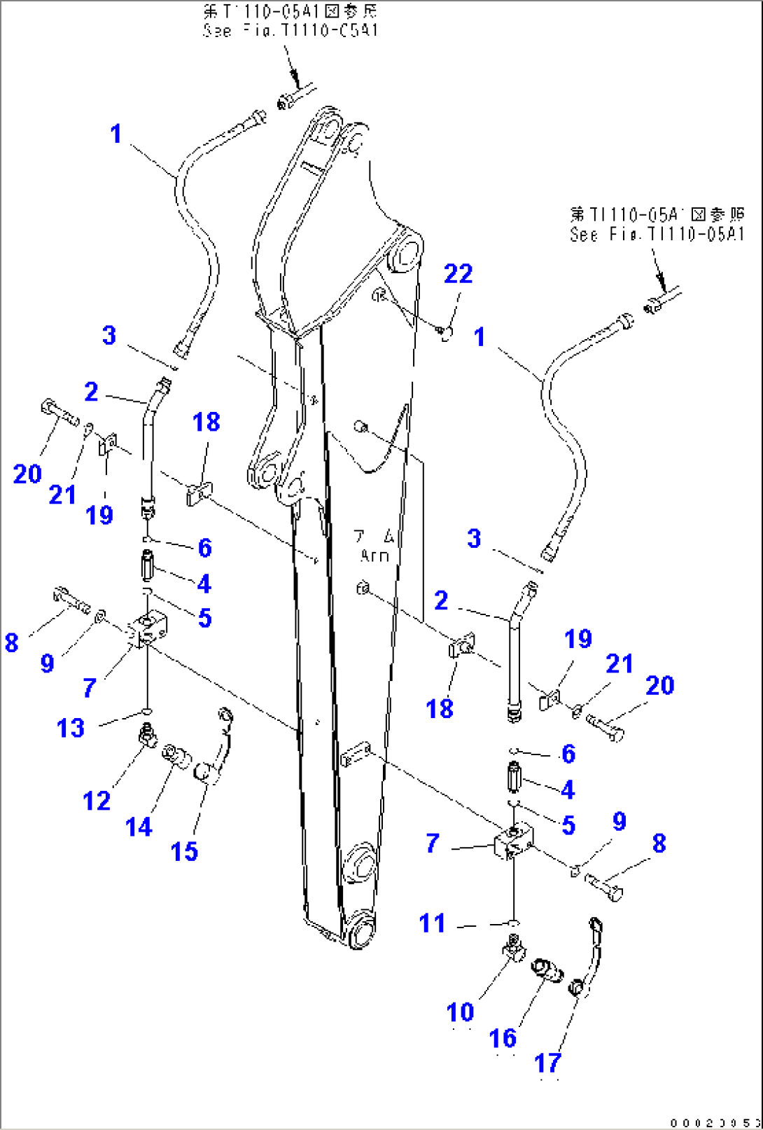 ARM (1-ATTACHMENT LINE) (FOR LONG ARM) (FOR NORTH AMERICA)(#8001-9028)