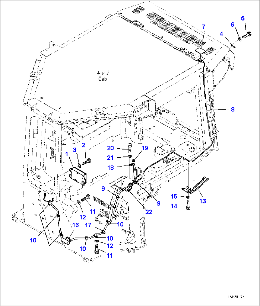 Cab, KOMTRAX Controller and Antenna (#40001-)