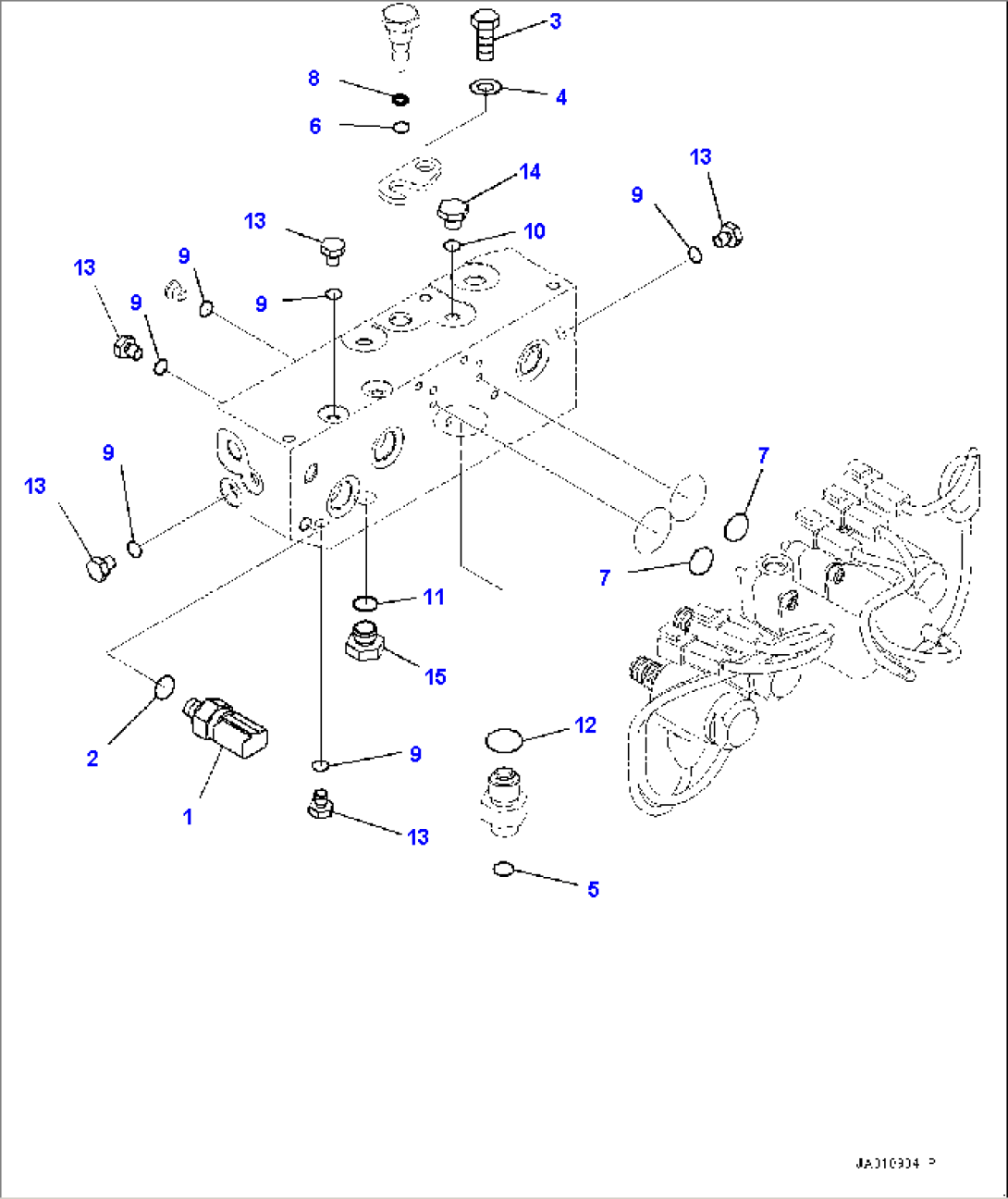 Proportional Pressure Control (PPC) Piping, Solenoid Valve Related Parts (1/2) (#85001-)