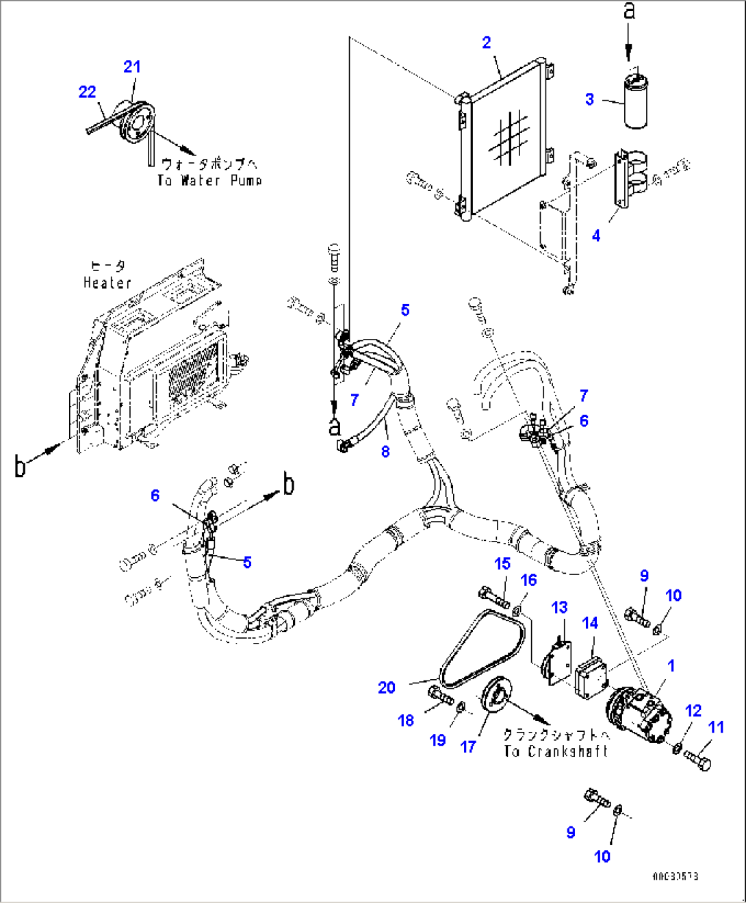 Engine Unit, Air Conditioner Piping (#21129-)