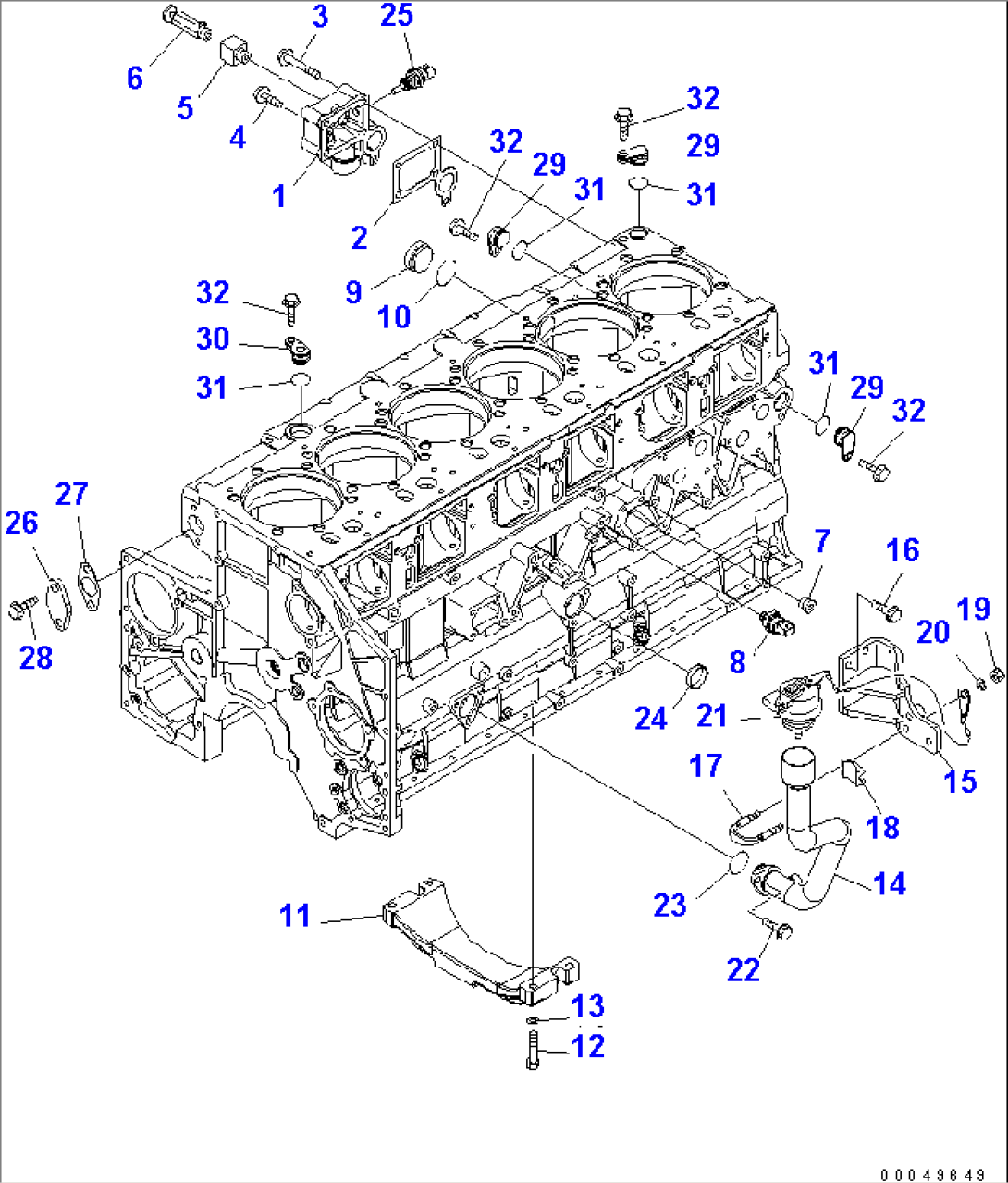 CYLINDER BLOCK ACCESSORY (UNDER FRAME AND OIL FILLER) (WITH VANDALISM PROTECTION)(#530008-)