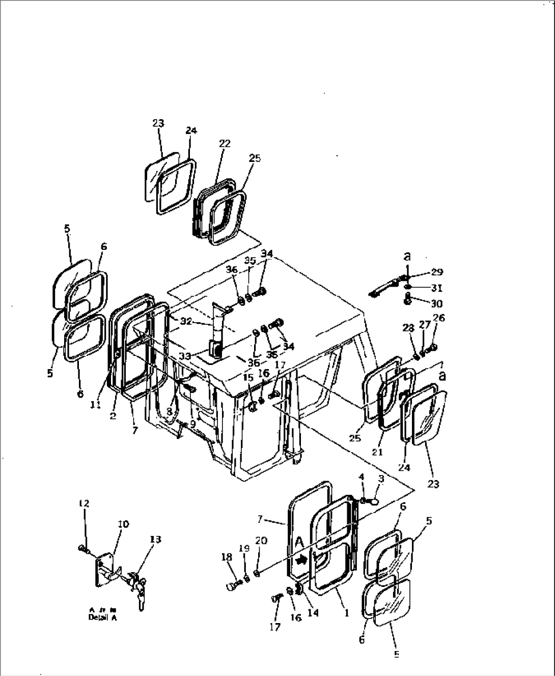 ROPS CAB¤ TYPE 1¤ (SIDE WINDOW) (3/7)(#35001-)