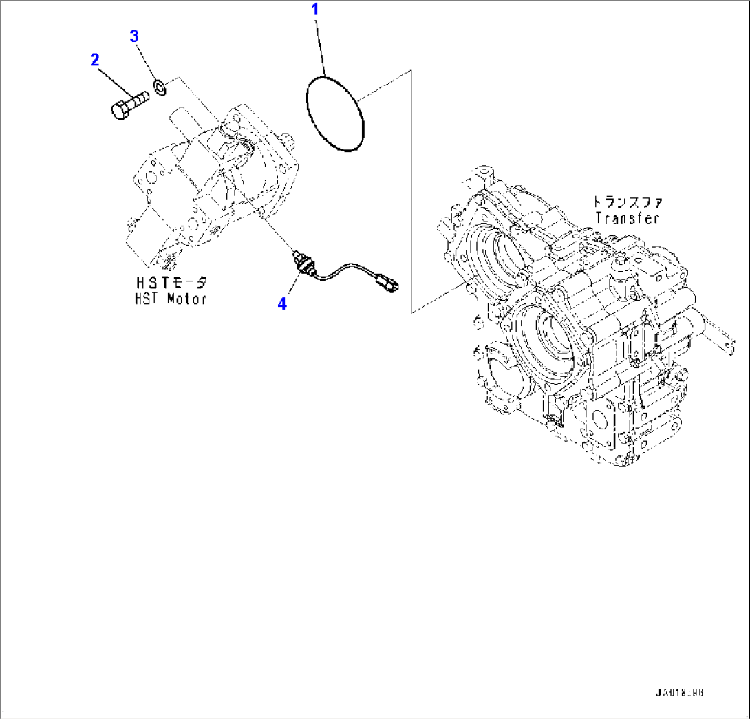 Hydrostatic Transmission (HST) Pump and Motor, HST Motor 2 Mounting (#73149-)