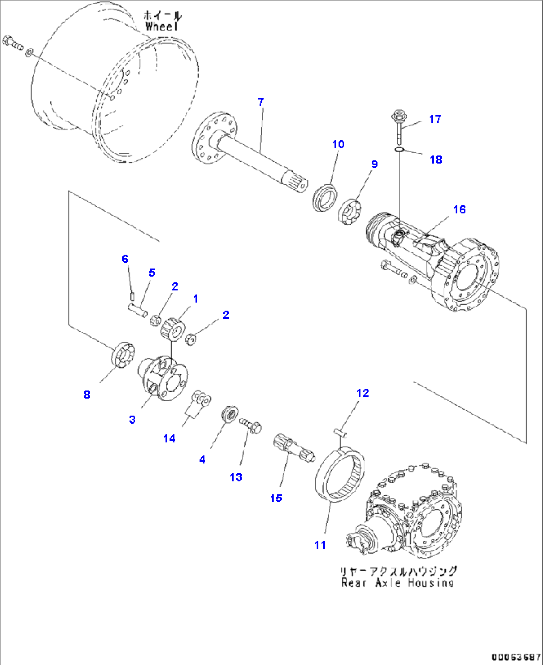 F4500-001002 REAR AXLE FINAL DRIVE AND HOUSING, R.H. (W/O LIMITED SLIP DIFFERENTIAL)
