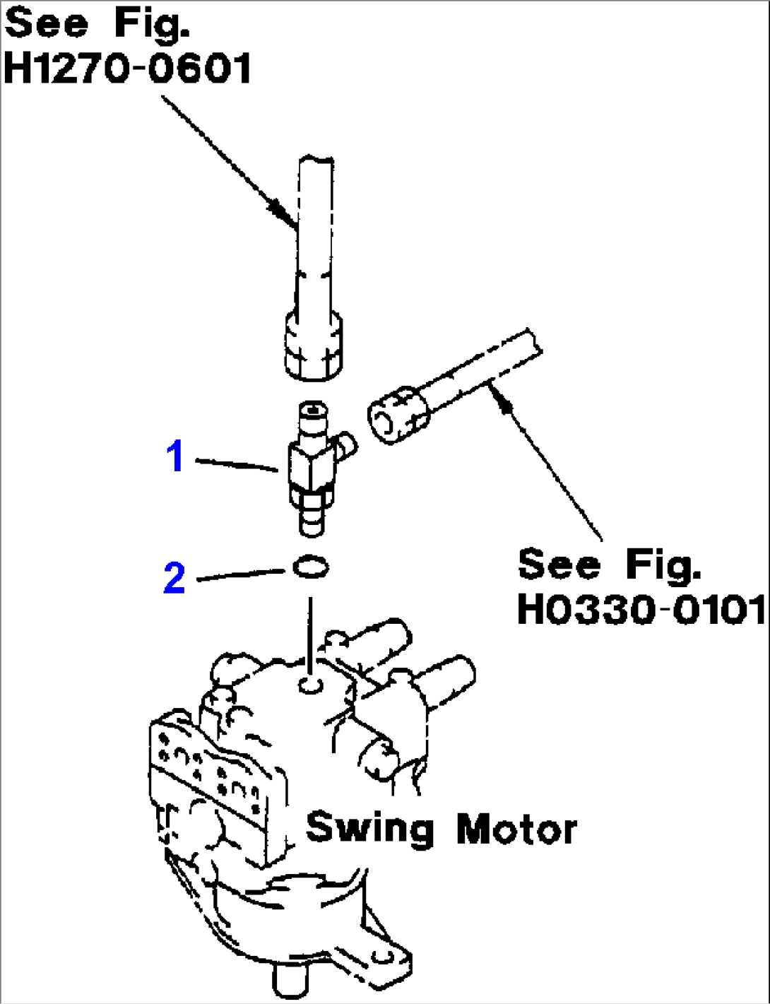 FIG NO. N1220-0103 SWING MOTOR (CONNECTING PARTS) (FOR ADDITIONAL PIPING FOR 1 ACTUATOR)