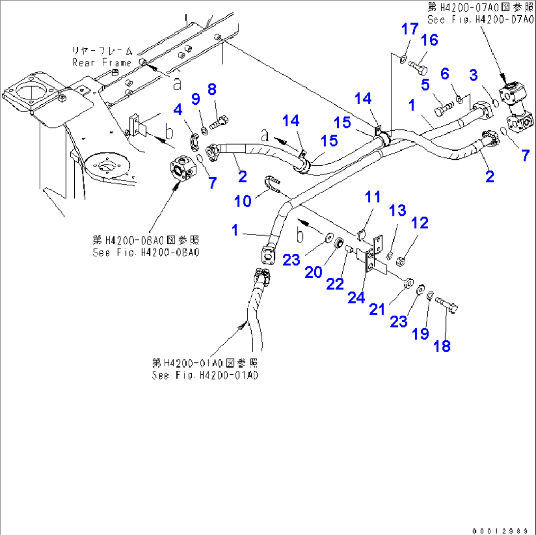 HYDRAULIC PIPING (RETURN LINE)(#65001-75459)