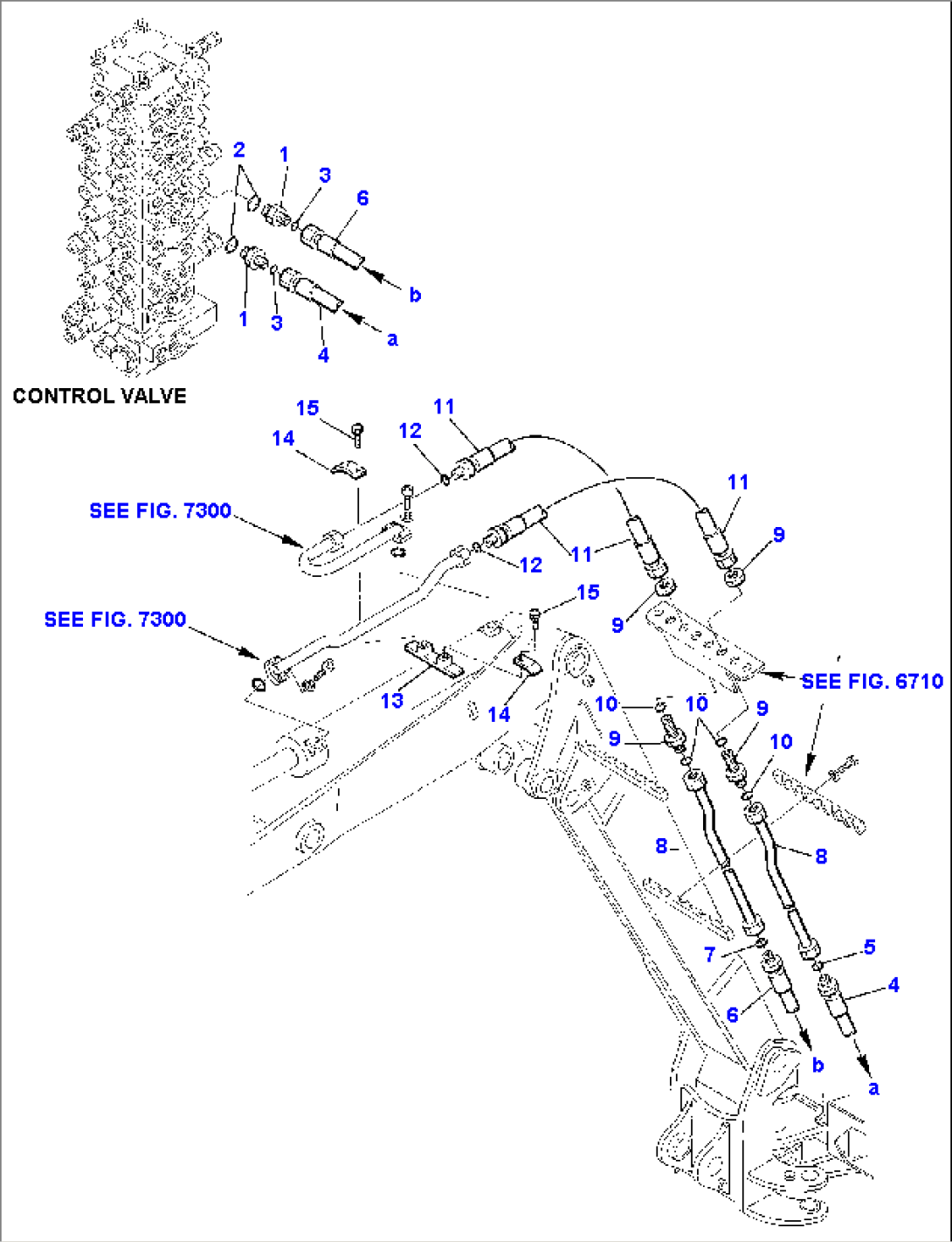 HYDRAULIC PIPING (ARM CYLINDER LINE) (FOR 2-PIECE BOOM)