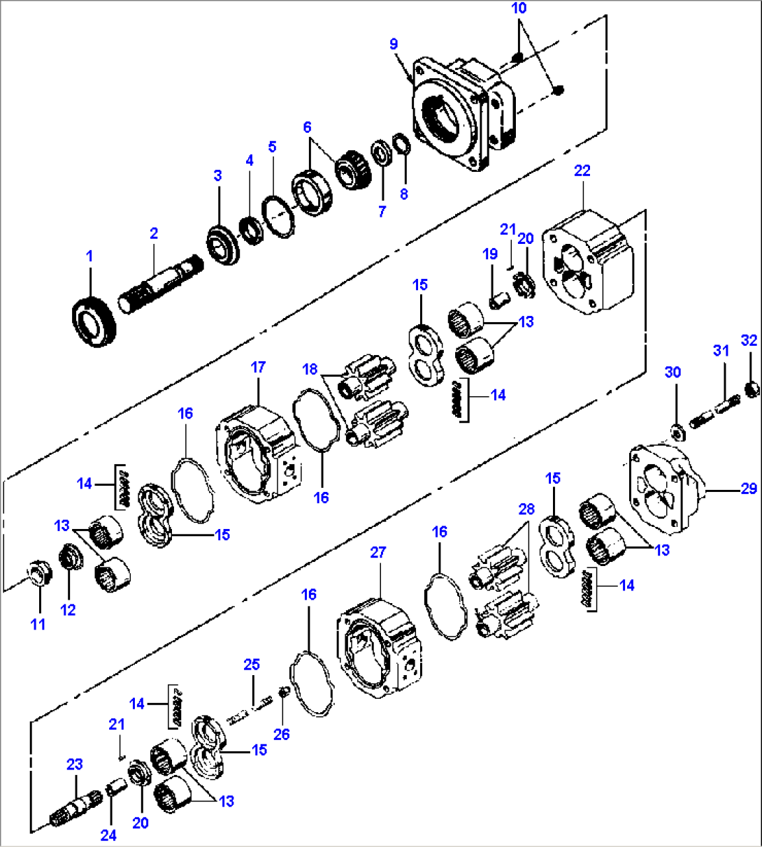 FIG. H0280-01A0 HYDRAULIC PUMP - TANDEM