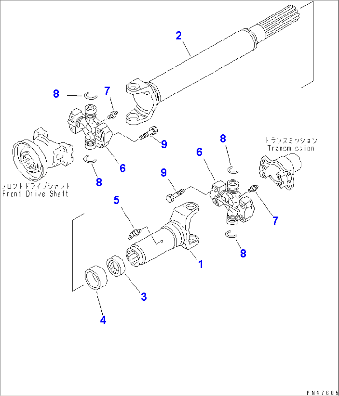 DRIVE SHAFT (CENTER)(#60001-)