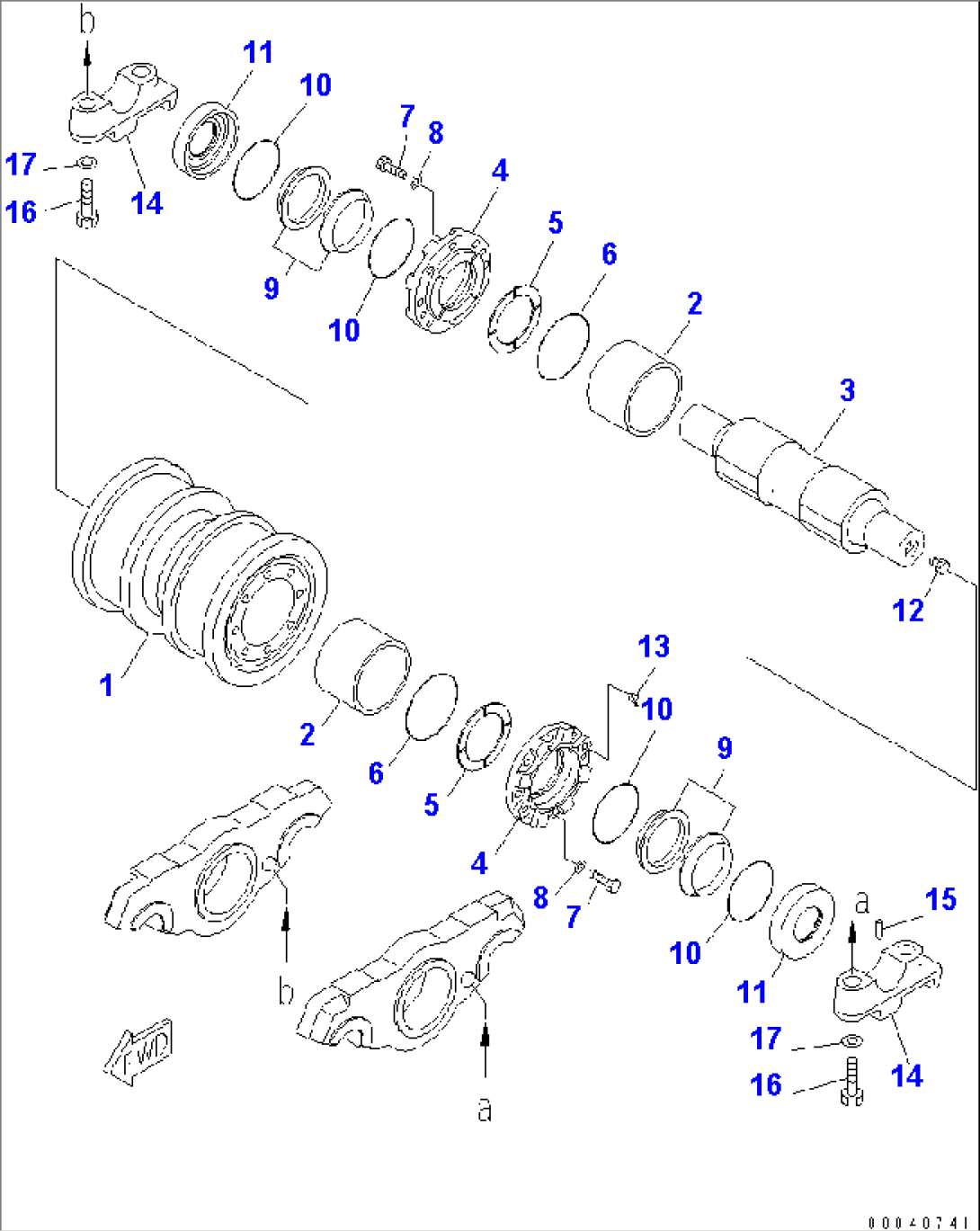 TRACK FRAME (TRACK ROLLER) (DOUBLE) (L.H.) (2/2)(#30001-)