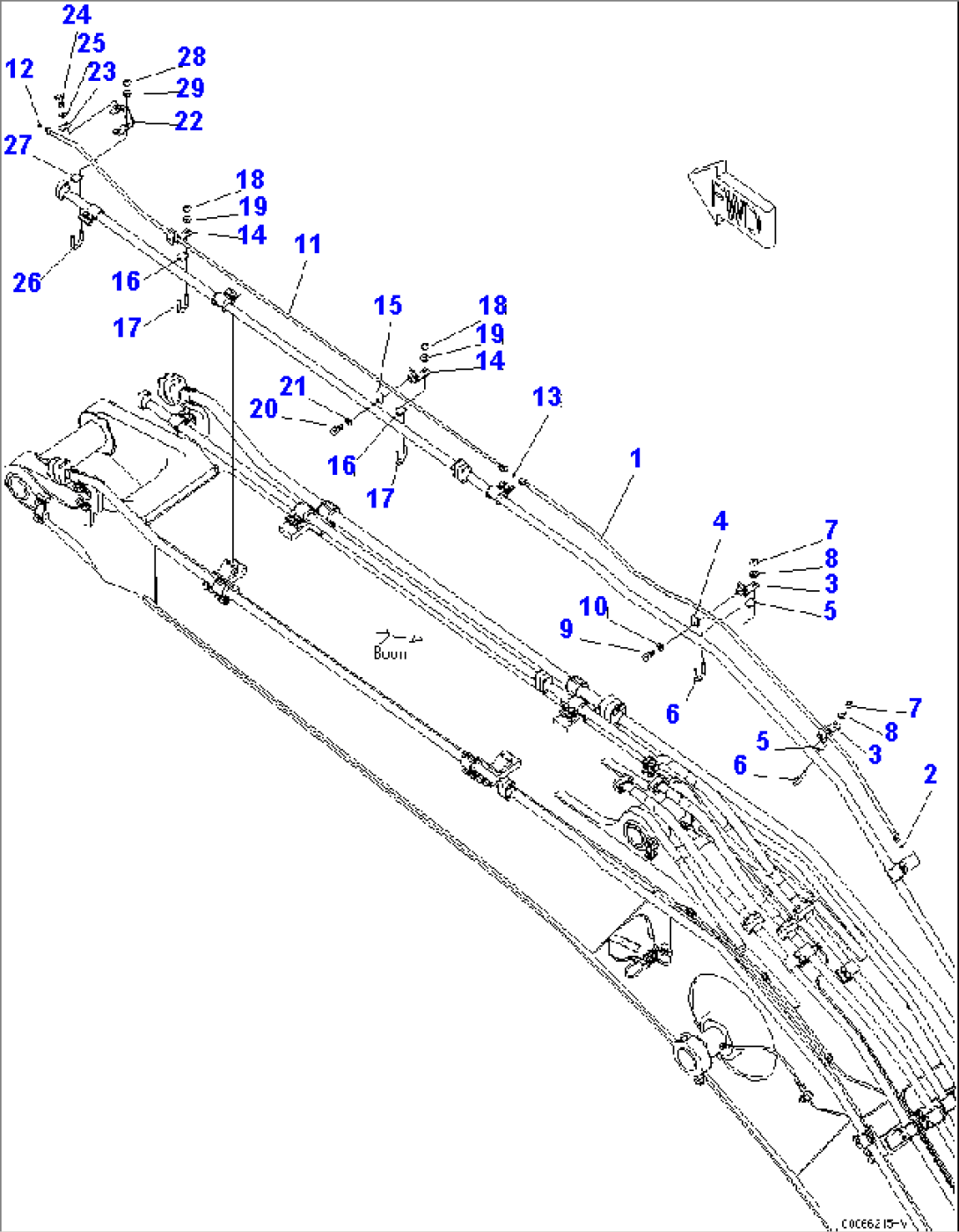 BOOM (QUICK COUPLER LINE) (2/3) (FOR KAL)