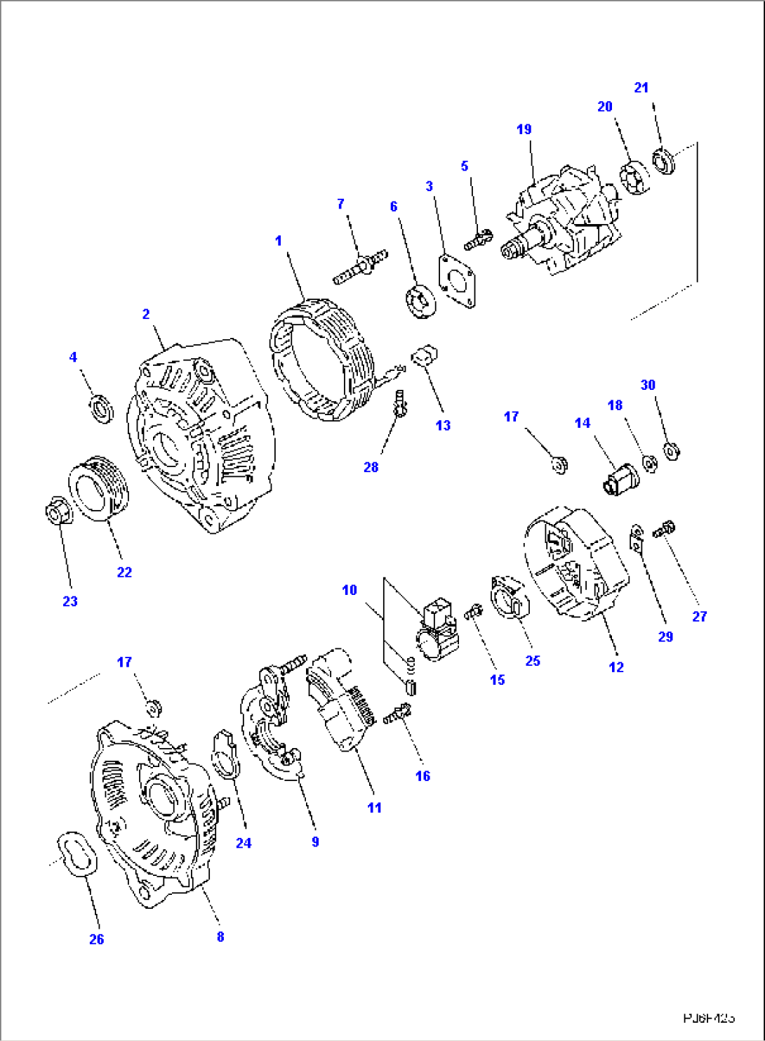 ALTERNATOR, 35AMP, INNER PARTS