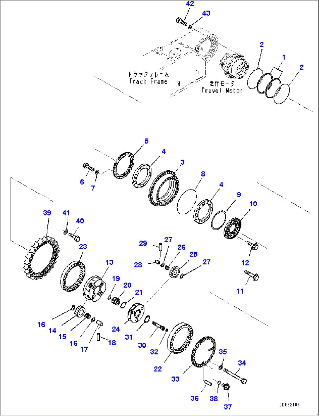 Track Frame, Final Drive LHS (#65001-)