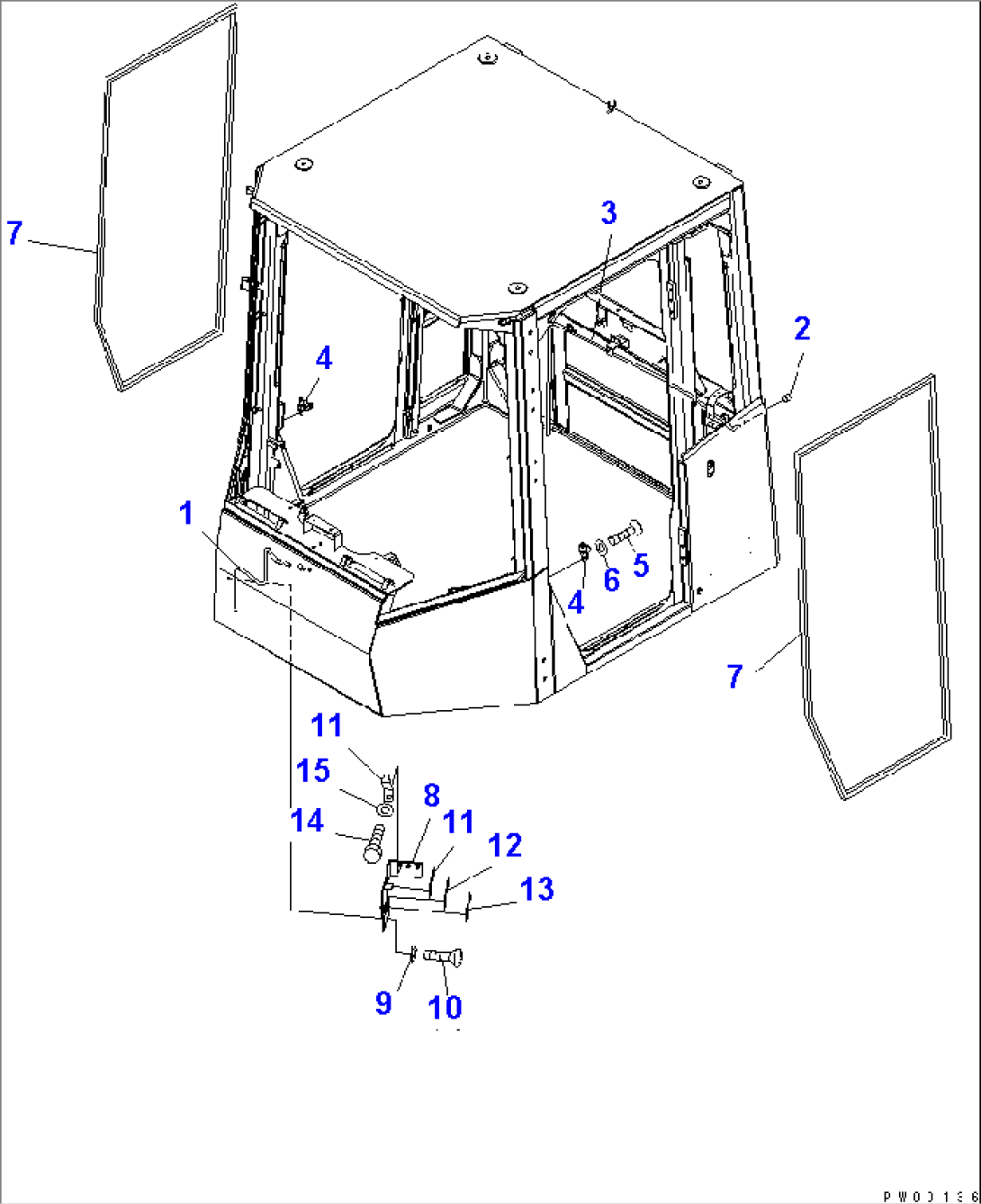 ROPS CAB (WINDOW WASHER)(#A36001-A36165)