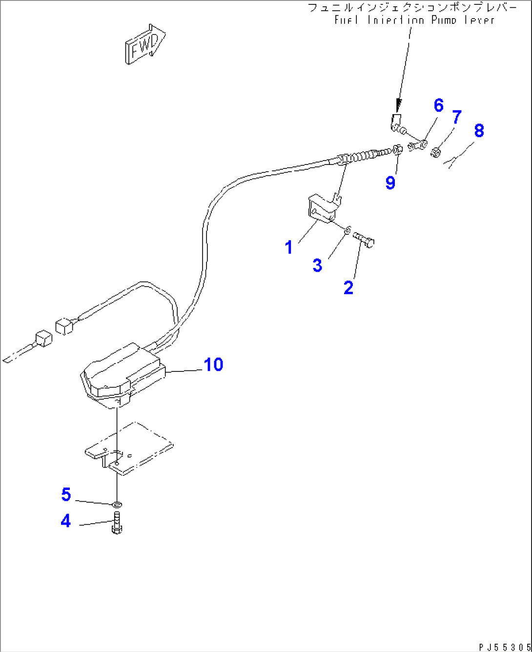 ENGINE STOP MOTOR AND MOUNTIAN PARTS(#11014-)