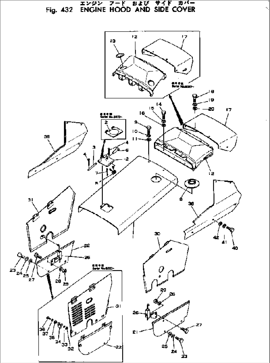 ENGINE HOOD AND SIDE COVER