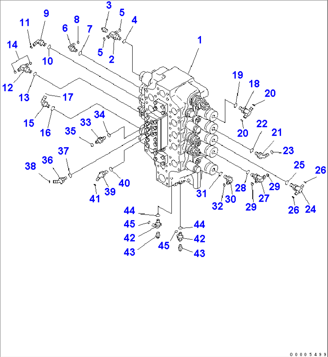 MAIN VALVE (5-SPOOL VALVE) (JOINT PARTS)