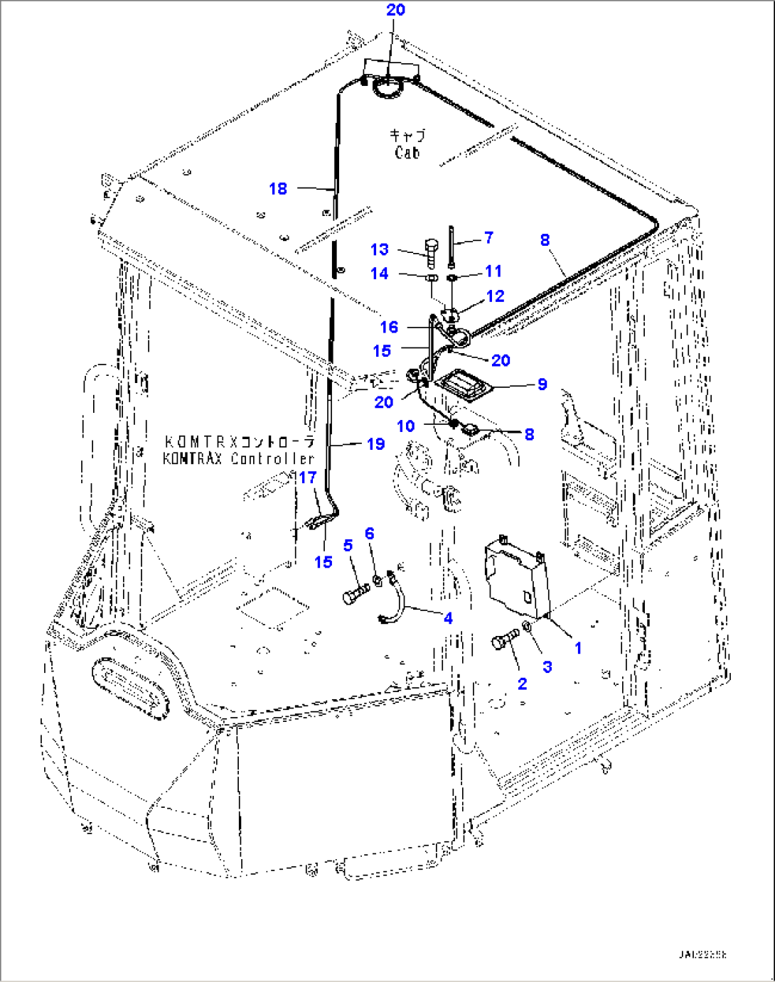 ROPS Cab and Floor Frame Group, Hydrostatic Transmission (HST) Controller (#75053-77845)